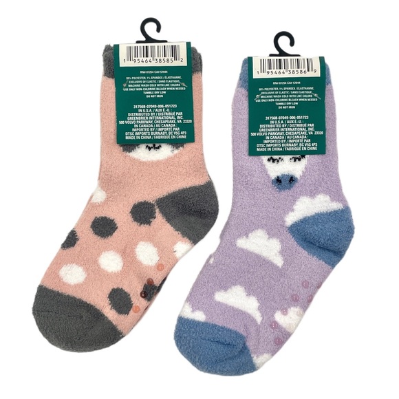 SNUGADOO Soft Fuzzy Non-Slip Character Kids Socks Pony & Cat 2-Pair Set NWT - Picture 2 of 7